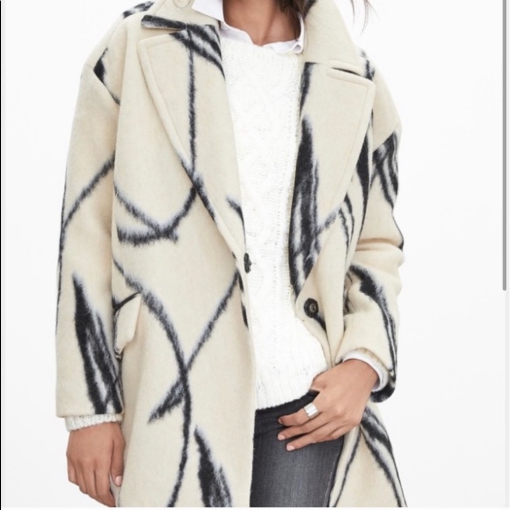 Banana Republic women’s coat white & black wool/alpaca blend size medium